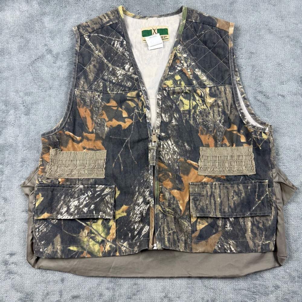 Game Winner Mens Mossy Oak Camo Hunting Vest Quilted Shell Loops One Size